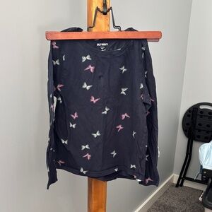 Old Navy Navy Blue Top with Butterfly Pattern